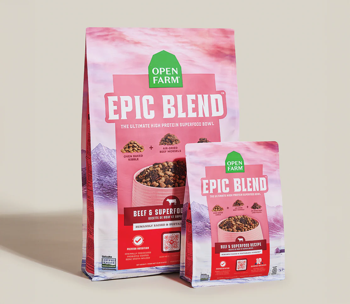OPEN FARM - Epic Blend boeuf & superaliments. Bêtes Gourmandes, boutique spécialisée alimentation, éducation et sports pour chiens à Québec.