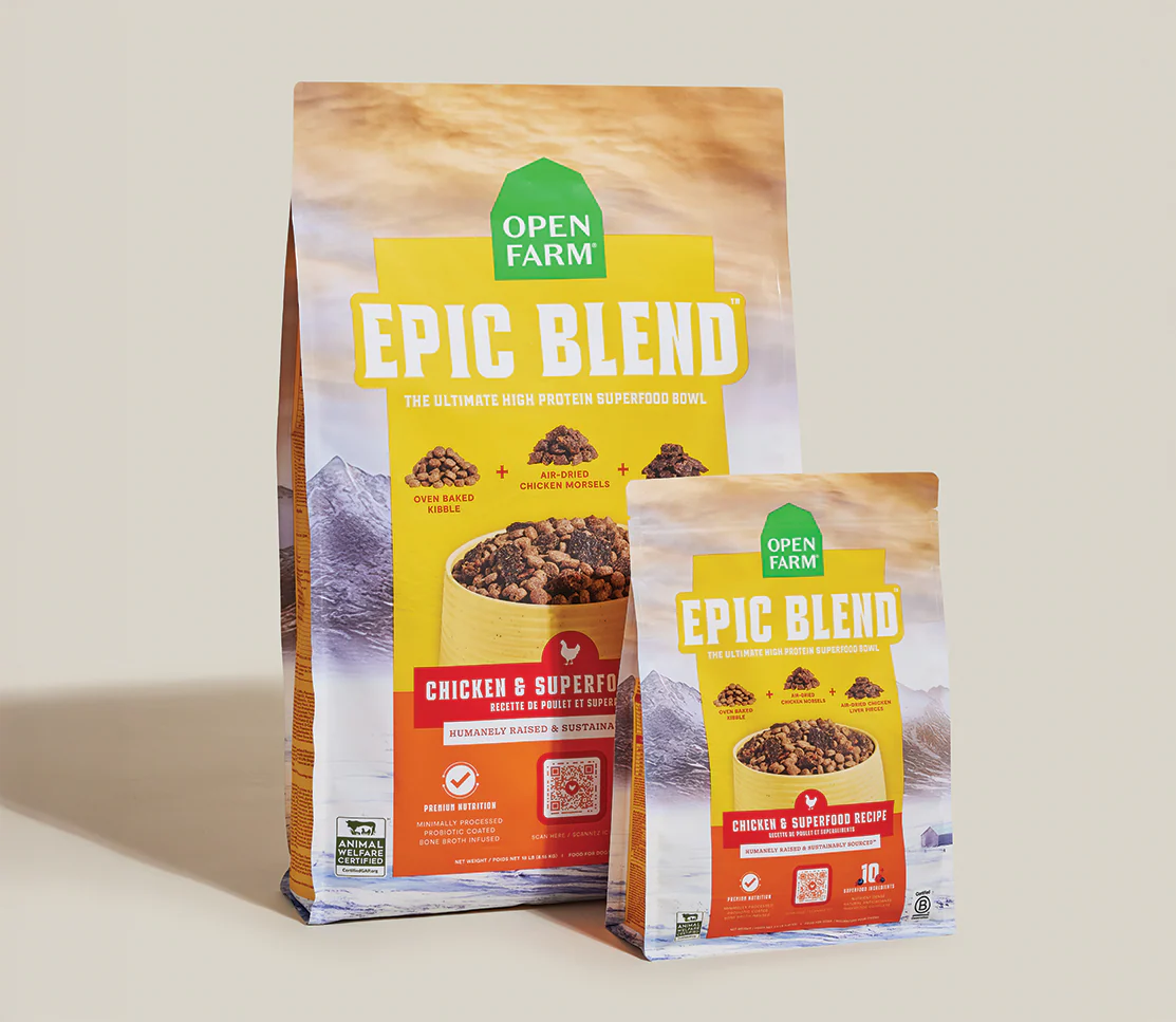 OPEN FARM - Epic Blend poulet & superaliments. Bêtes Gourmandes, boutique spécialisée alimentation, éducation et sports pour chiens à Québec.