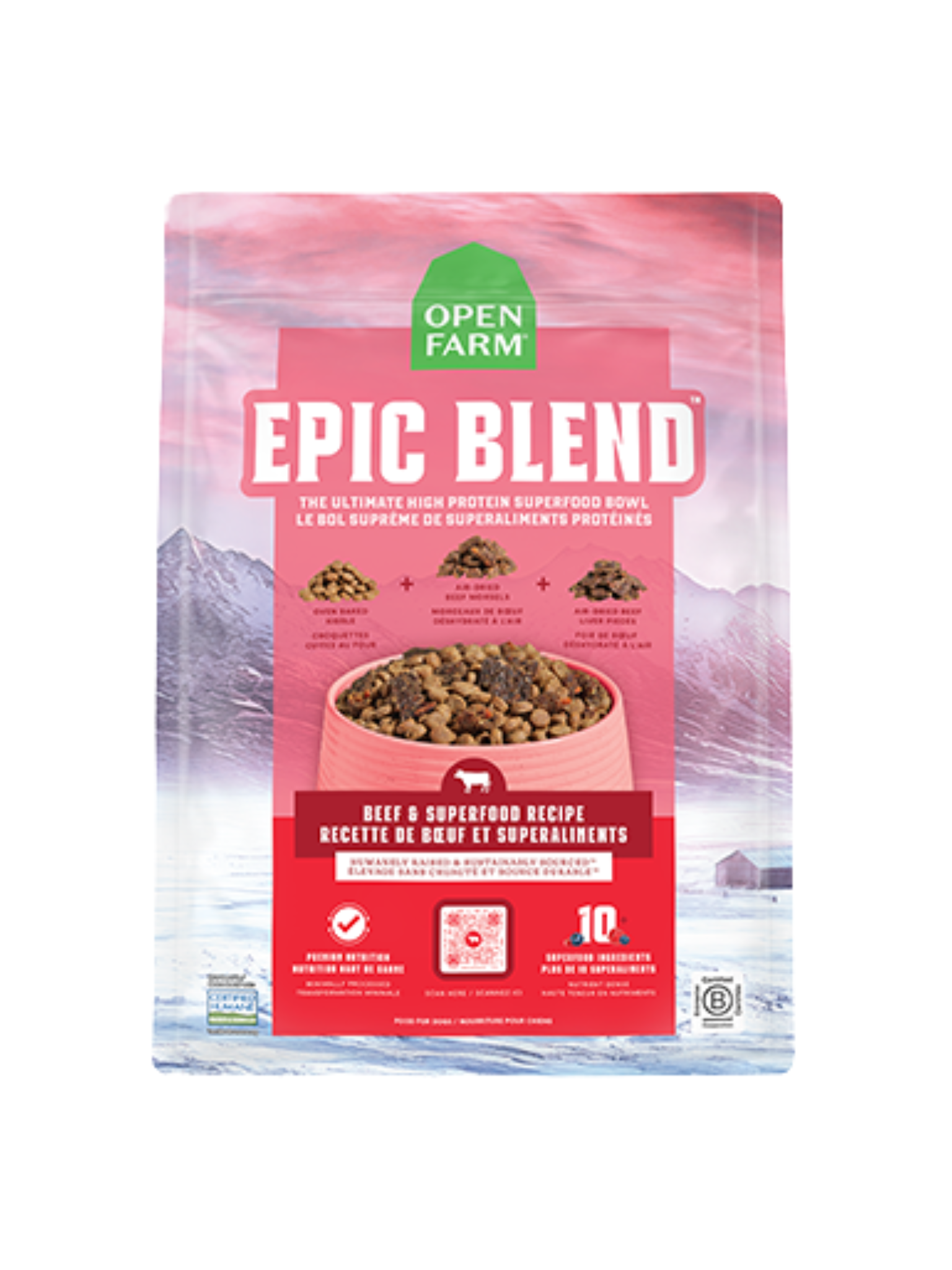 OPEN FARM - Epic Blend boeuf & superaliments. Bêtes Gourmandes, boutique spécialisée alimentation, éducation et sports pour chiens à Québec.