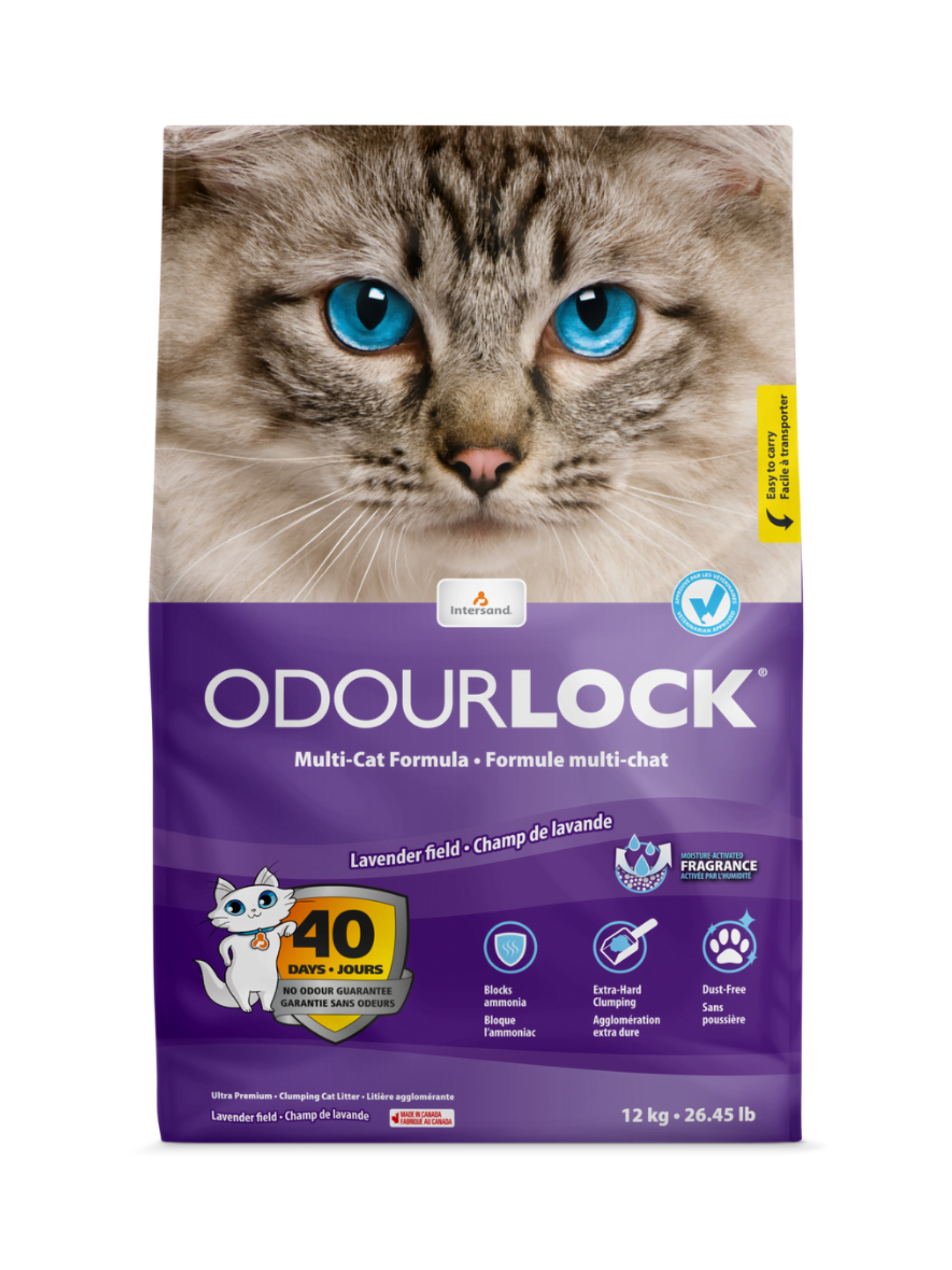 Intersand - Odourlock Litière Agglomérante. Bêtes Gourmandes, spécialiste en nourriture et produits pour chien et chat en ligne et en magasin à Québec.