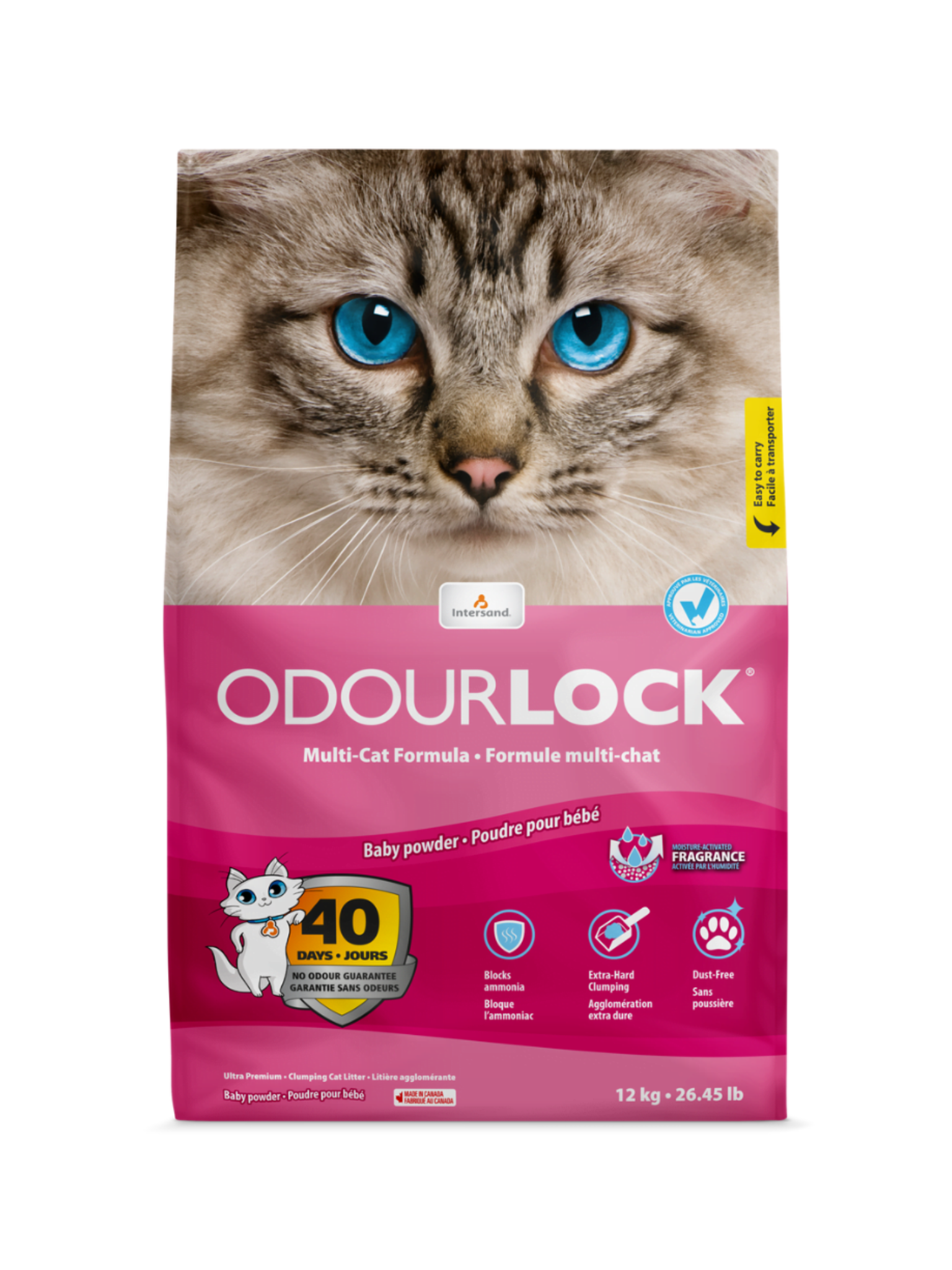 Intersand - Odourlock Litière Agglomérante. Bêtes Gourmandes, spécialiste en nourriture et produits pour chien et chat en ligne et en magasin à Québec.