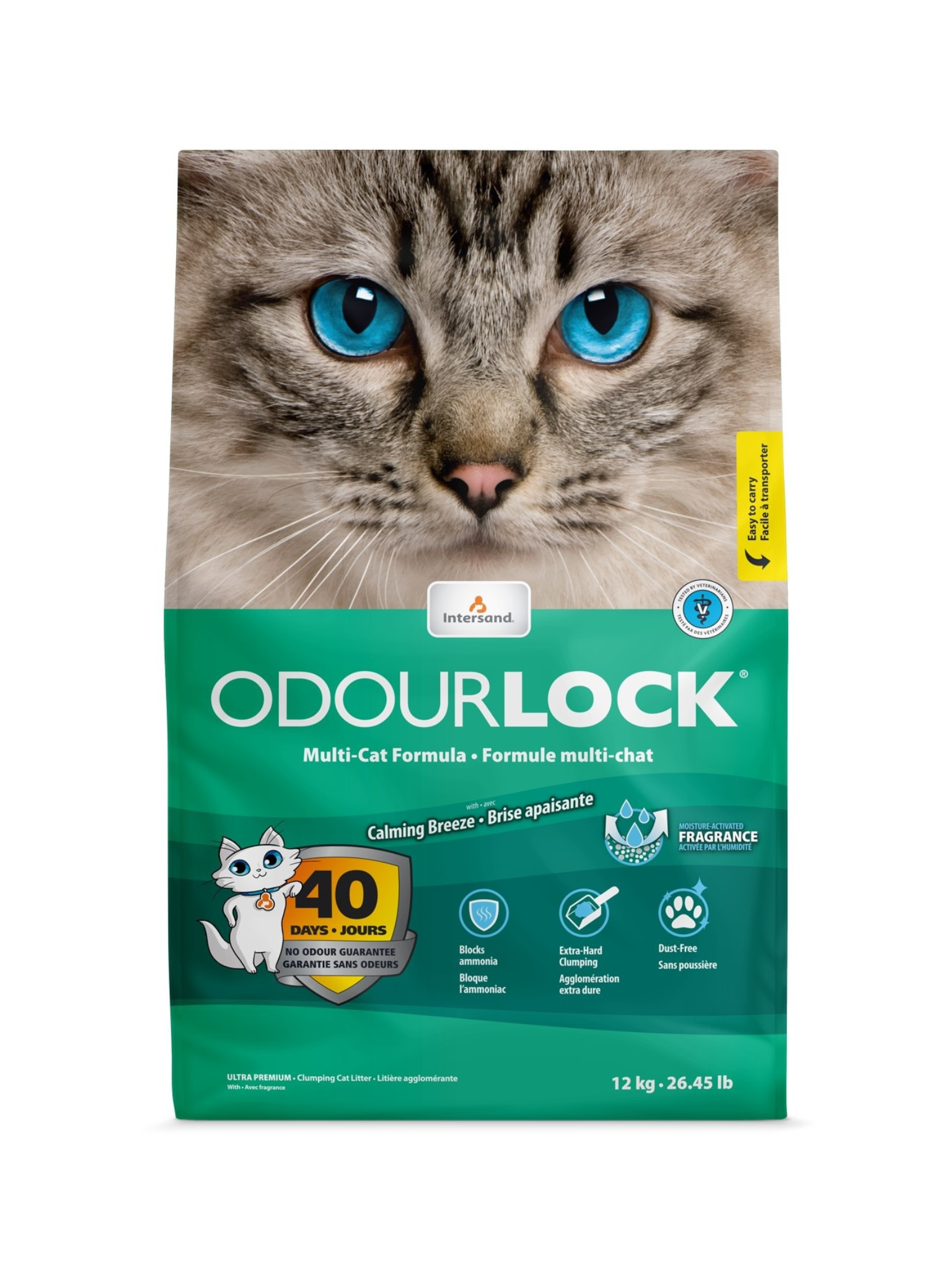 Intersand - Odourlock Litière Agglomérante. Bêtes Gourmandes, spécialiste en nourriture et produits pour chien et chat en ligne et en magasin à Québec.