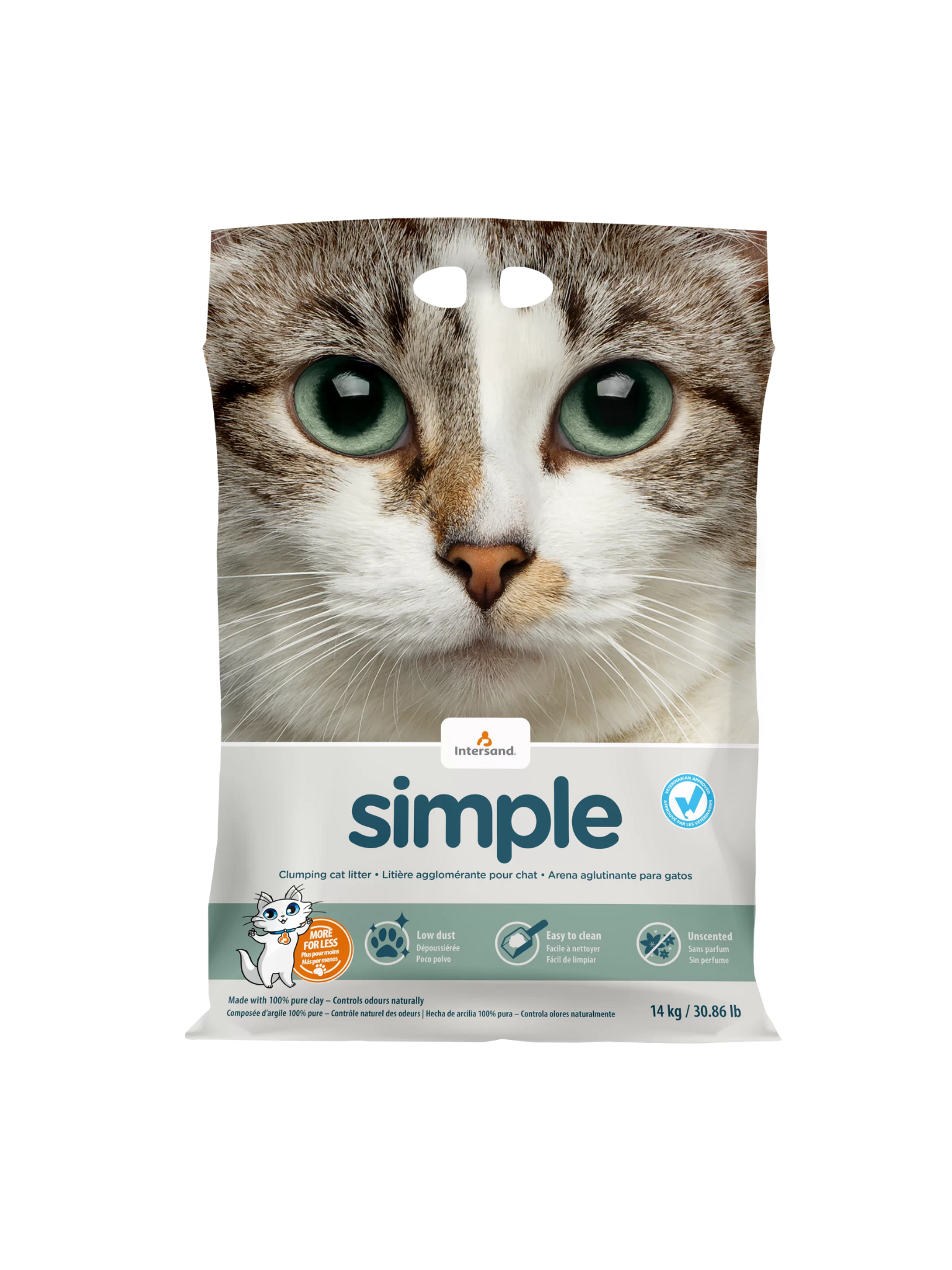 INTERSAND - litière agglomérante 10 kg. Bêtes Gourmandes, boutique spécialisée alimentation, éducation et sports pour chien à Québec.