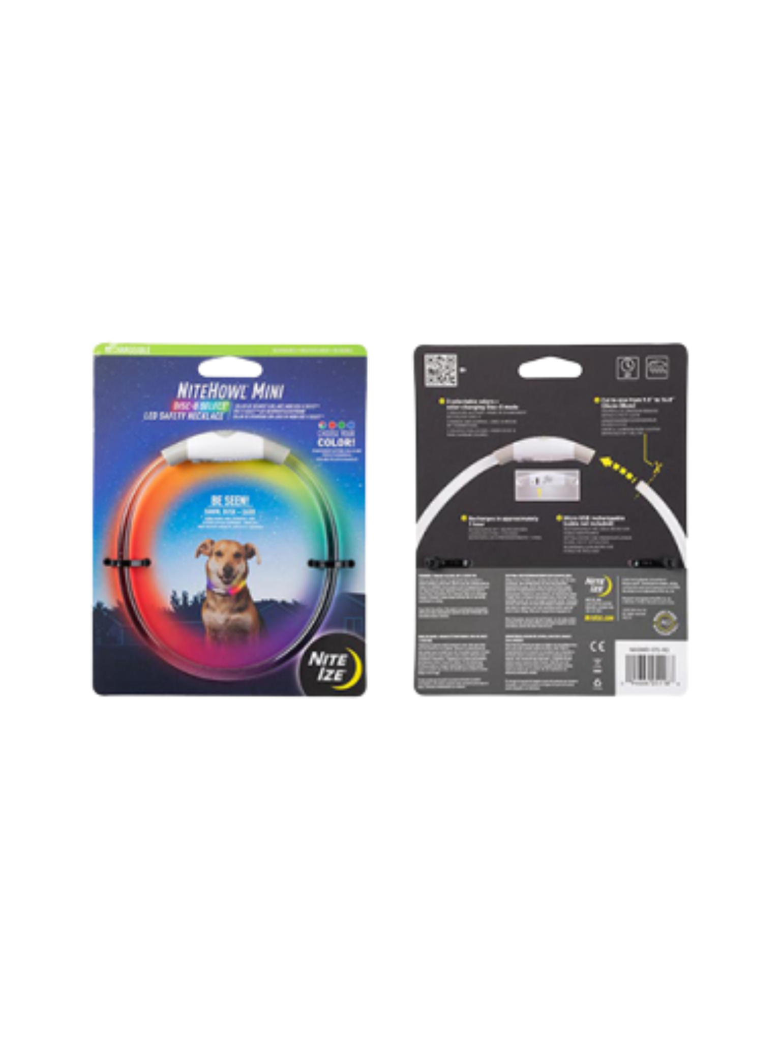 Nite Iz - Collier Lumineux Rechargeables Pour Petits Chiens (Multicolore). Bêtes Gourmandes, spécialiste en nourriture et produits pour chien et chat en ligne et en magasin à Québec.