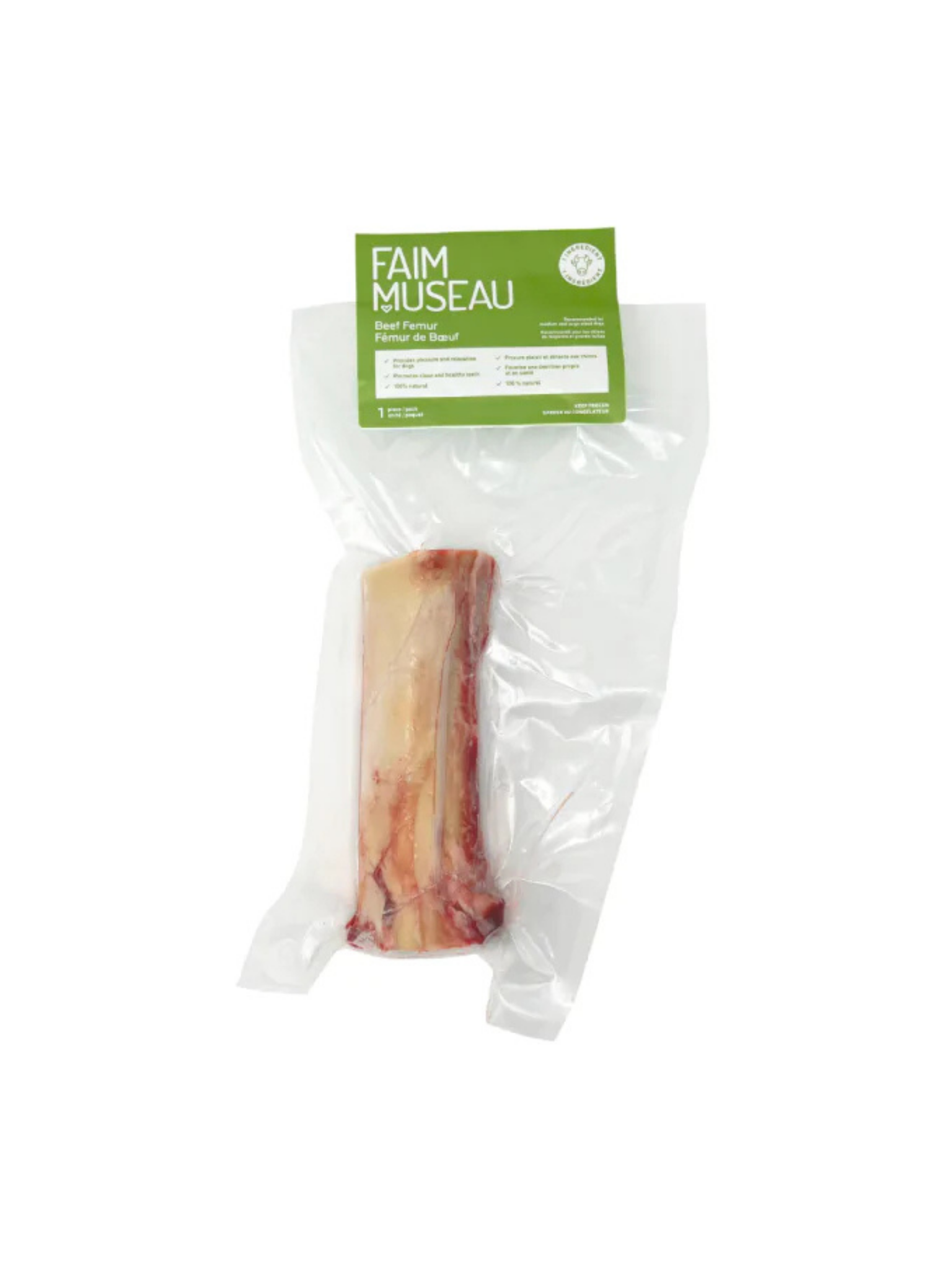 Faim Museau - Fémur De Boeuf (1). Bêtes Gourmandes, spécialiste en nourriture et produits pour chien et chat en ligne et en magasin à Québec.