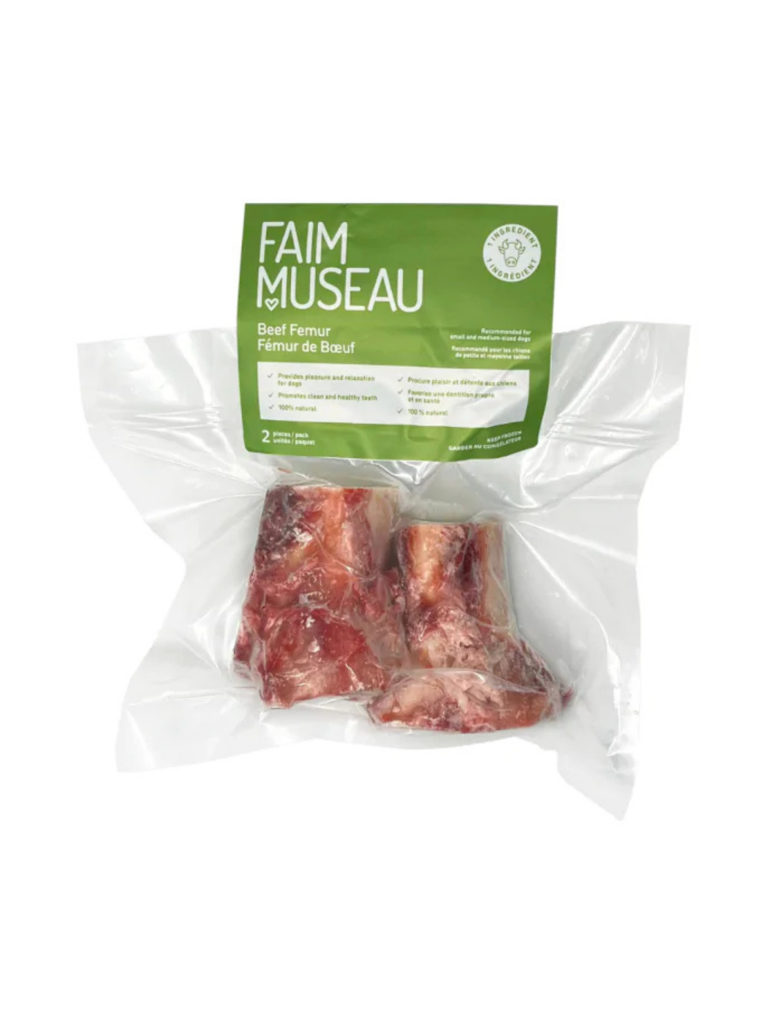 Faim Museau - Fémur De Boeuf (2). Bêtes Gourmandes, spécialiste en nourriture et produits pour chien et chat en ligne et en magasin à Québec.