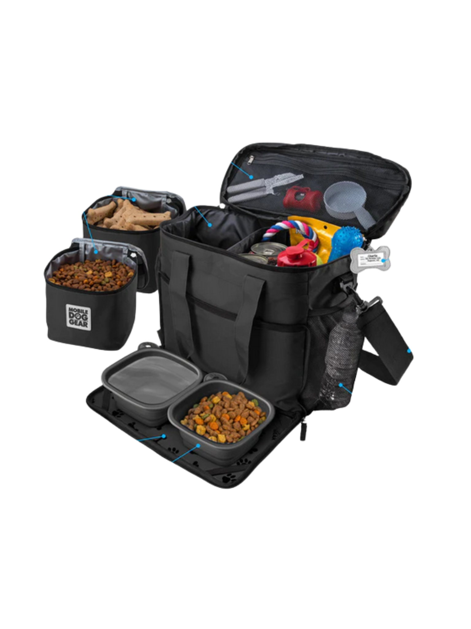 Petit sac fourre-tout Week Away® (petits chiens) - Pour les longs trajets, notre sac gère tout ce dont votre chien a besoin. Boutique Bêtes Gourmandes, ville de Québec.