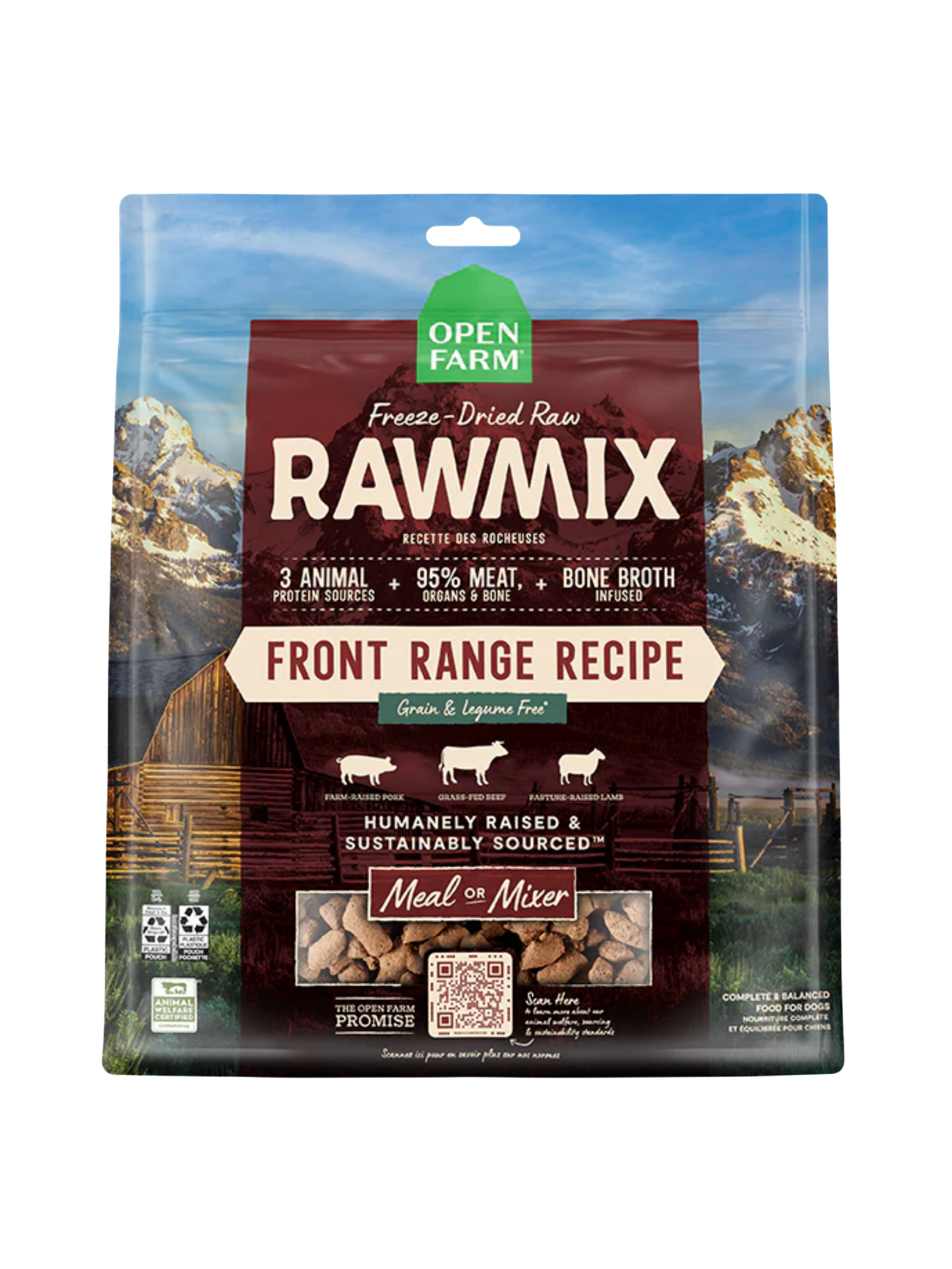OPENFARM - Lyophilisée RawMix chien 382g. Bêtes Gourmandes, boutique spécialisée en alimentation, éducation et sports attelés à Québec.