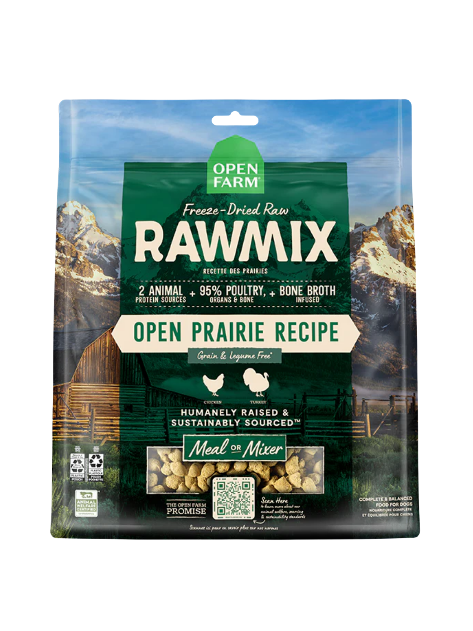 OPENFARM - Lyophilisée RawMix chien 382g. Bêtes Gourmandes, boutique spécialisée en alimentation, éducation et sports attelés à Québec.
