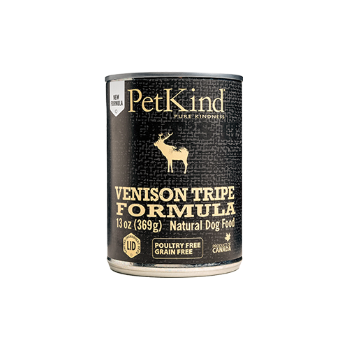 PETKIND - Protéine unique tripe chevreuil 369g. Bêtes Gourmandes, boutique spécialisée en alimentation, éducation et sports attelés à Québec.