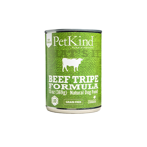 PETKIND - Protéine unique tripe bœuf 369g. Bêtes Gourmandes, boutique spécialisée en alimentation, éducation et sports attelés à Québec.