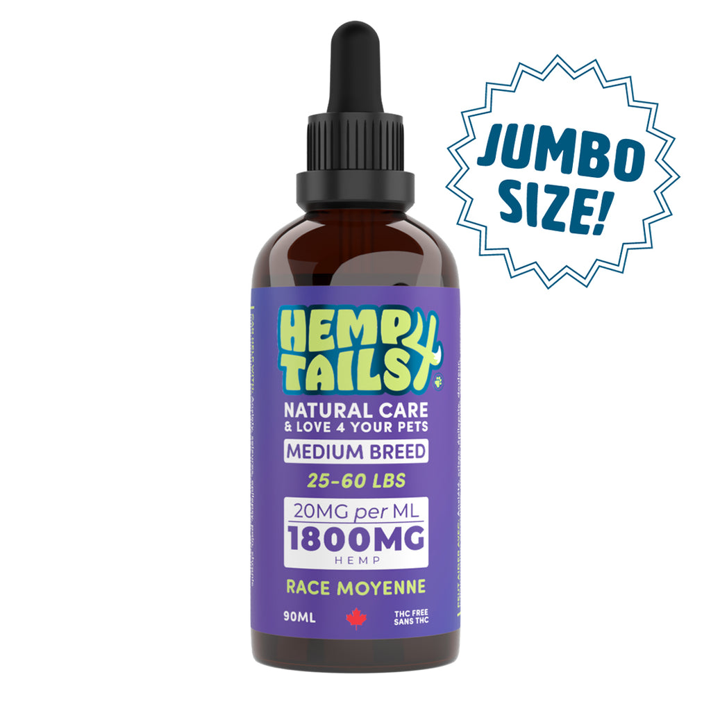 Hemp4Tails - Huile de chanvre 90ml pour chiens. Bêtes Gourmandes, spécialiste en nourriture et produits pour chien et chat en ligne et en magasin à Québec.