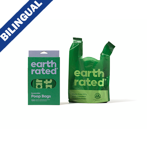 EARTH RATED - Sacs caca XL (120 sacs)  odeur lavande
