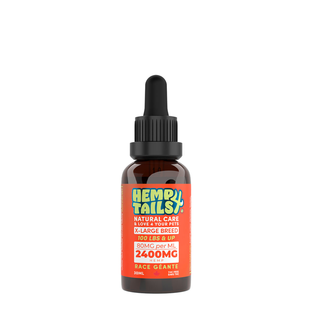 HEMPS4TAILS - Huile de terpènes de chanvre 2400mg pour chiens. Bêtes Gourmandes, boutique spécialisée alimentation, éducation et sports pour chiens à Québec.