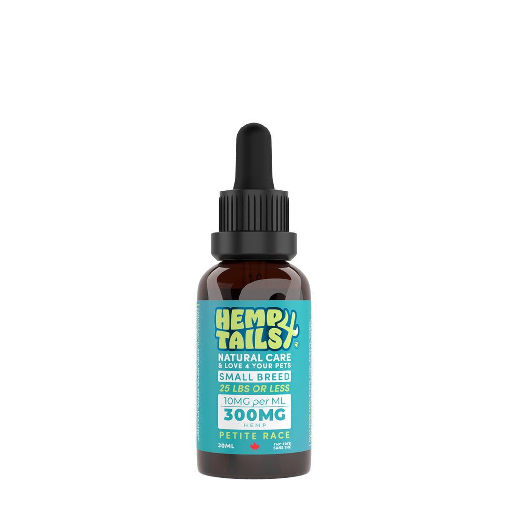 HEMPS4TAILS - Huile de terpènes de chanvre 300mg pour chiens. Bêtes Gourmandes, boutique spécialisée alimentation, éducation et sports pour chiens à Québec.