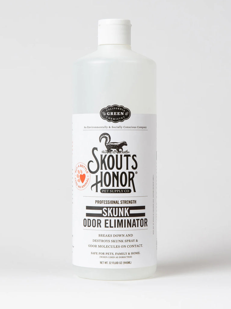 SKOUT'S HONOR - Éliminateur d'odeur de moufette 32oz. Bêtes Gourmandes, boutique spécialisée alimentation, éducation et sports pour chiens à Québec.