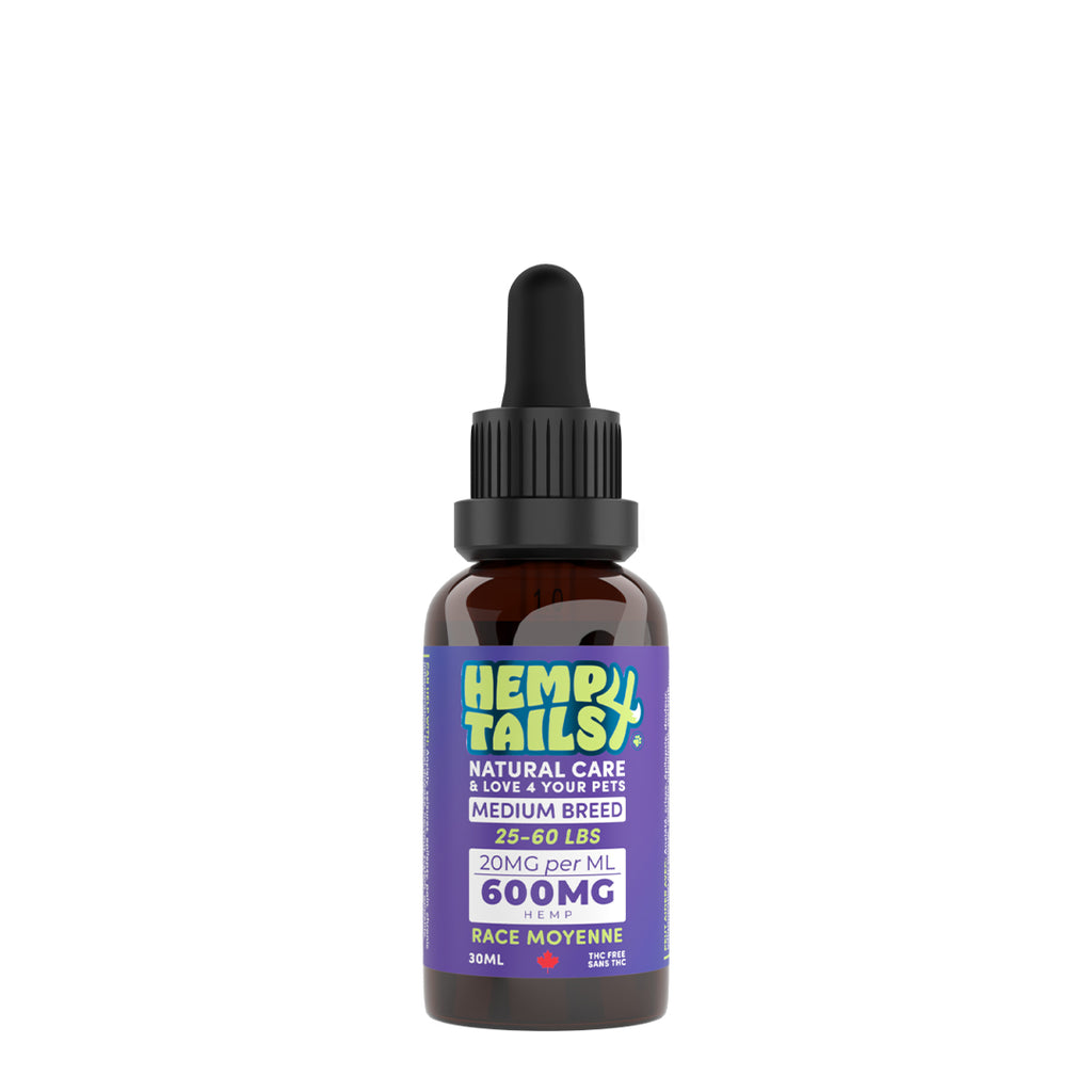 HEMPS4TAILS - Huile de terpènes de chanvre 600 mg pour chiens. Bêtes Gourmandes, boutique spécialisée alimentation, éducation et sports pour chiens à Québec.