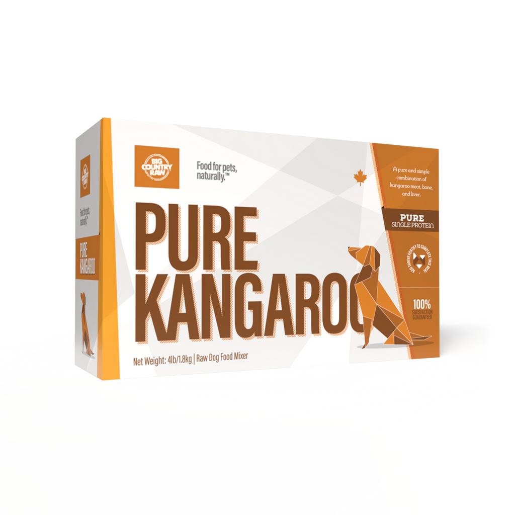 BIG COUNTRY RAW - Pure kangourou 4 lbs. Bêtes Gourmandes, boutique spécialisée alimentation, éducation et sports pour chiens à Québec.