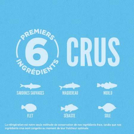 ORIJEN - Six poissons 11.4kg. Bêtes Gourmandes, boutique spécialisée alimentation, éducation et sports pour chiens à Québec.