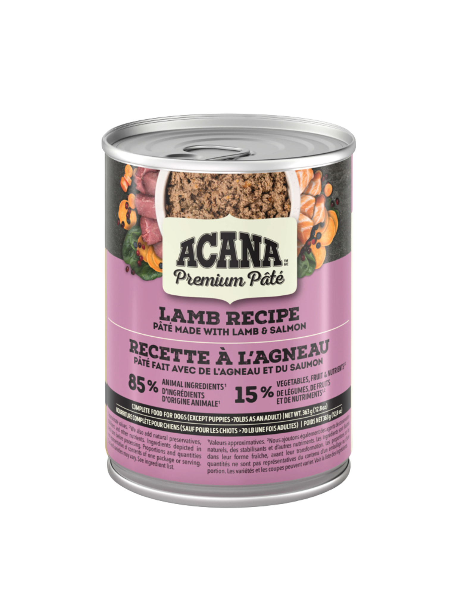 ACANA - Pâté premium agneau 363g. Bêtes Gourmandes, boutique spécialisée alimentation, éducation et sports pour chiens à Québec.