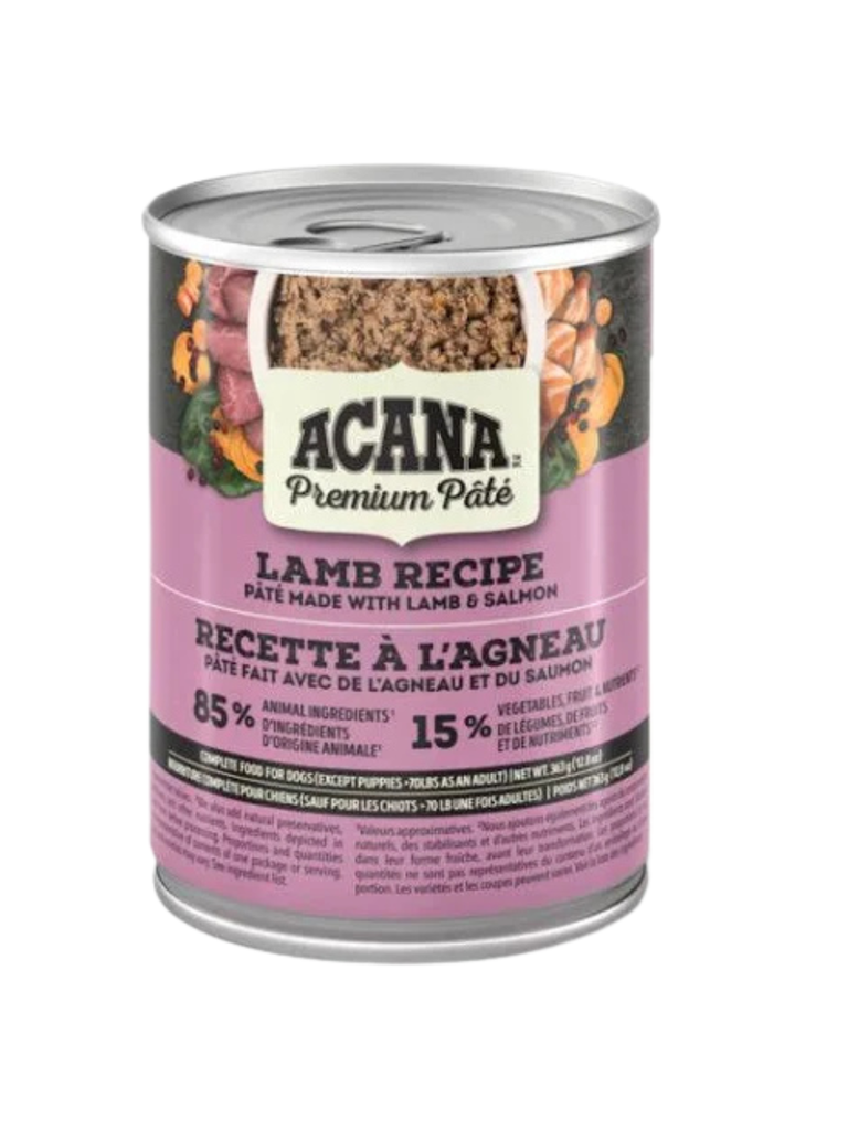 ACANA - Pâté premium agneau 363g. Bêtes Gourmandes, boutique spécialisée alimentation, éducation et sports pour chiens à Québec.