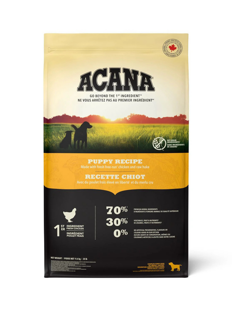 ACANA - Nourriture pour chiot. Bêtes Gourmandes, boutique spécialisée alimentation, éducation et sports pour chiens à Québec.