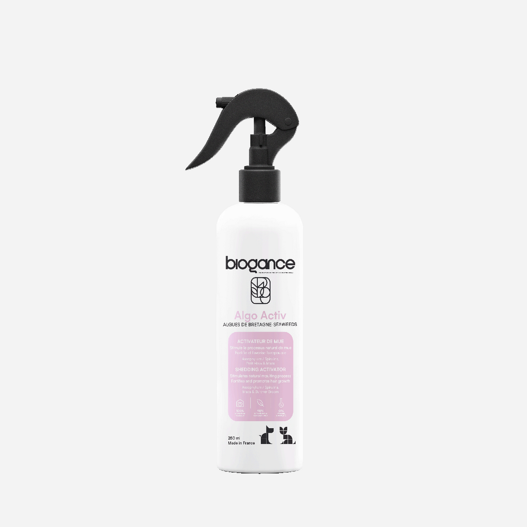 BIOGANCE - Spray activateur de mue 250ml. Bêtes Gourmandes, boutique spécialisée alimentation, éducation et sports pour chiens à Québec.