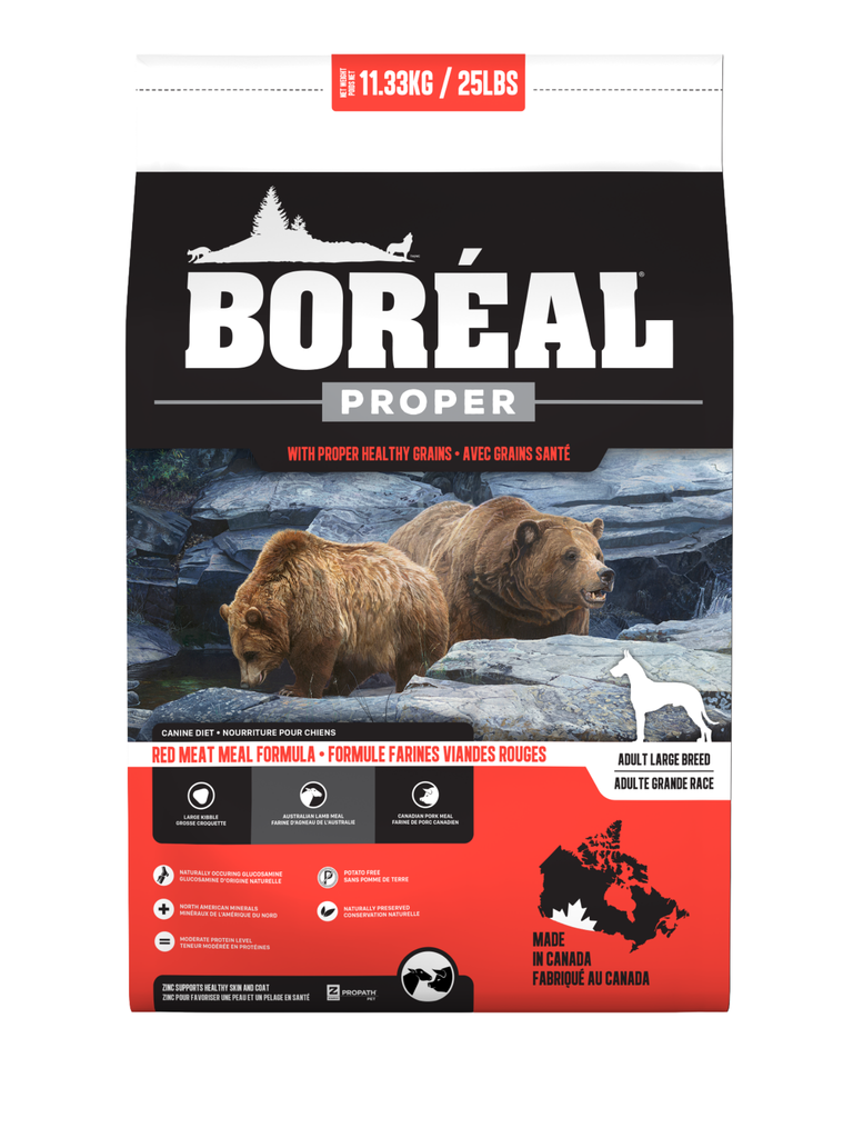 Boréal Proper -  Grains Santé À La Viande Rouge Pour Chien 11.33 Kg. Bêtes Gourmandes, spécialiste en nourriture et produits pour chien et chat en ligne et en magasin à Québec.