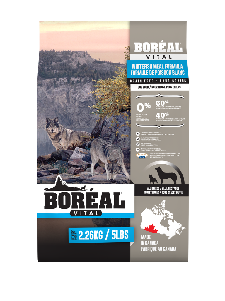 Boreal Vital - Poisson Blanc. Bêtes Gourmandes, spécialiste en nourriture et produits pour chien et chat en ligne et en magasin à Québec.