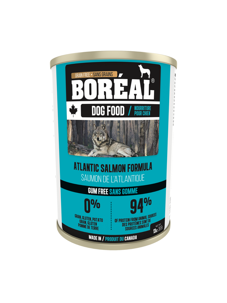 BORÉAL - Nourriture humide pour chien saumon de l'atlantique. Bêtes Gourmandes, boutique spécialisée alimentation, éducation et sports pour chiens à Québec.