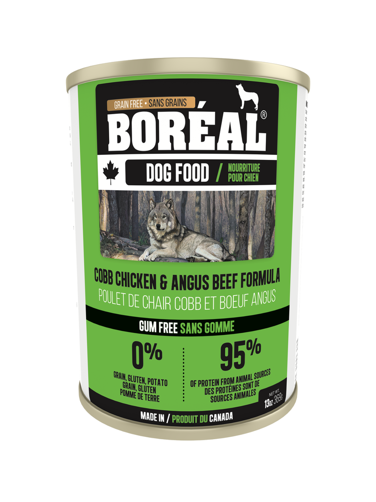 BORÉAL - Nourriture humide pour chien poulet cobb & boeuf angus. Bêtes Gourmandes, boutique spécialisée alimentation, éducation et sports pour chiens à Québec.