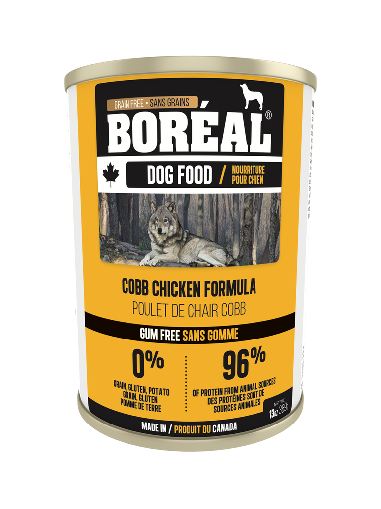 BORÉAL - Nourriture humide pour chien poulet cobb. Bêtes Gourmandes, boutique spécialisée alimentation, éducation et sports pour chiens à Québec.