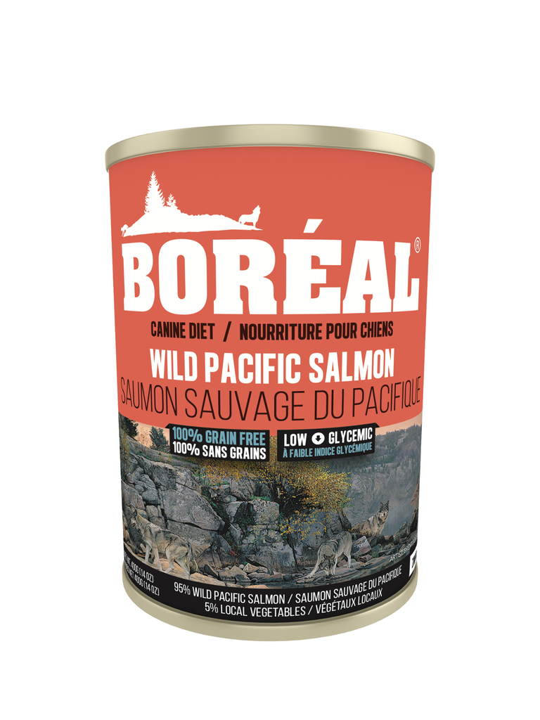 Boréal - Pâté Pour Chien Sans Grain Saumon Sauvage 690G. Bêtes Gourmandes, spécialiste en nourriture et produits pour chien et chat en ligne et en magasin à Québec.