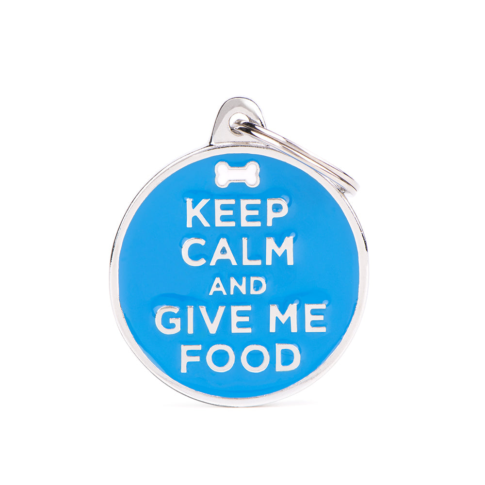 MYFAMILY - Médaille '' KEEP CALM/FOOD ''. Bêtes Gourmandes, boutique spécialisée alimentation, éducation et sports pour chiens à Québec.