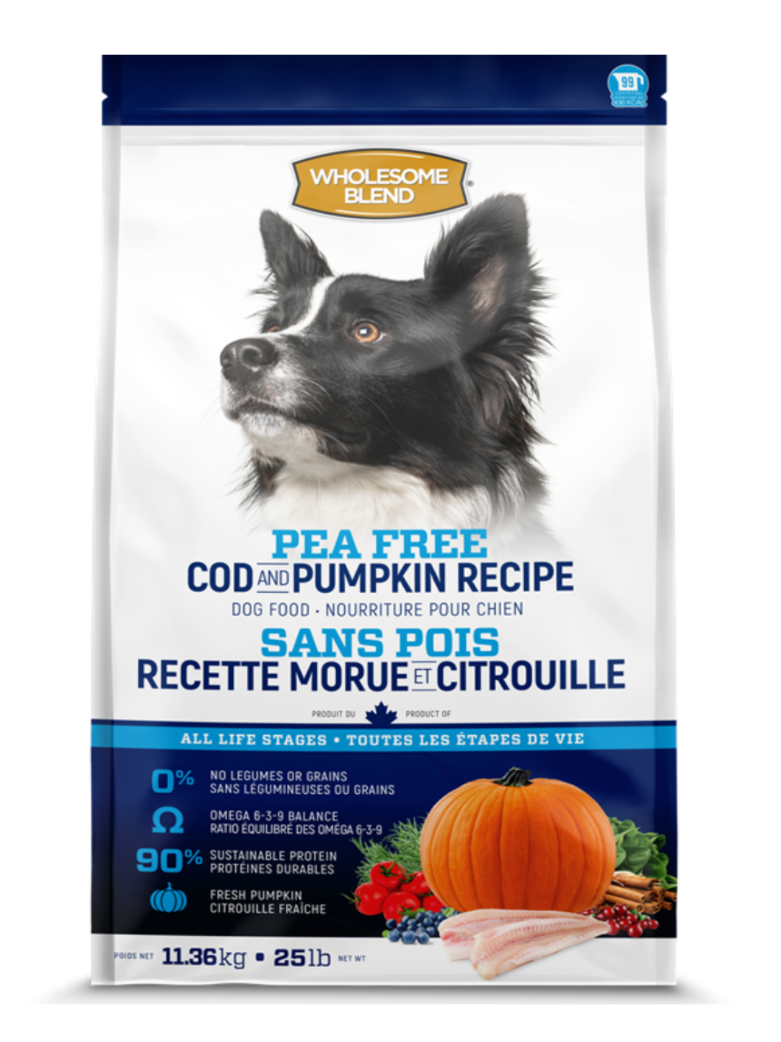 Confectionnée avec de la morue délicieuse et de la racine de manioc nutritive, cette recette complète et équilibrée est idéale pour les chiens ayant des sensibilités à certains ingrédients. Boutique Bêtes Gourmandes à Québec.