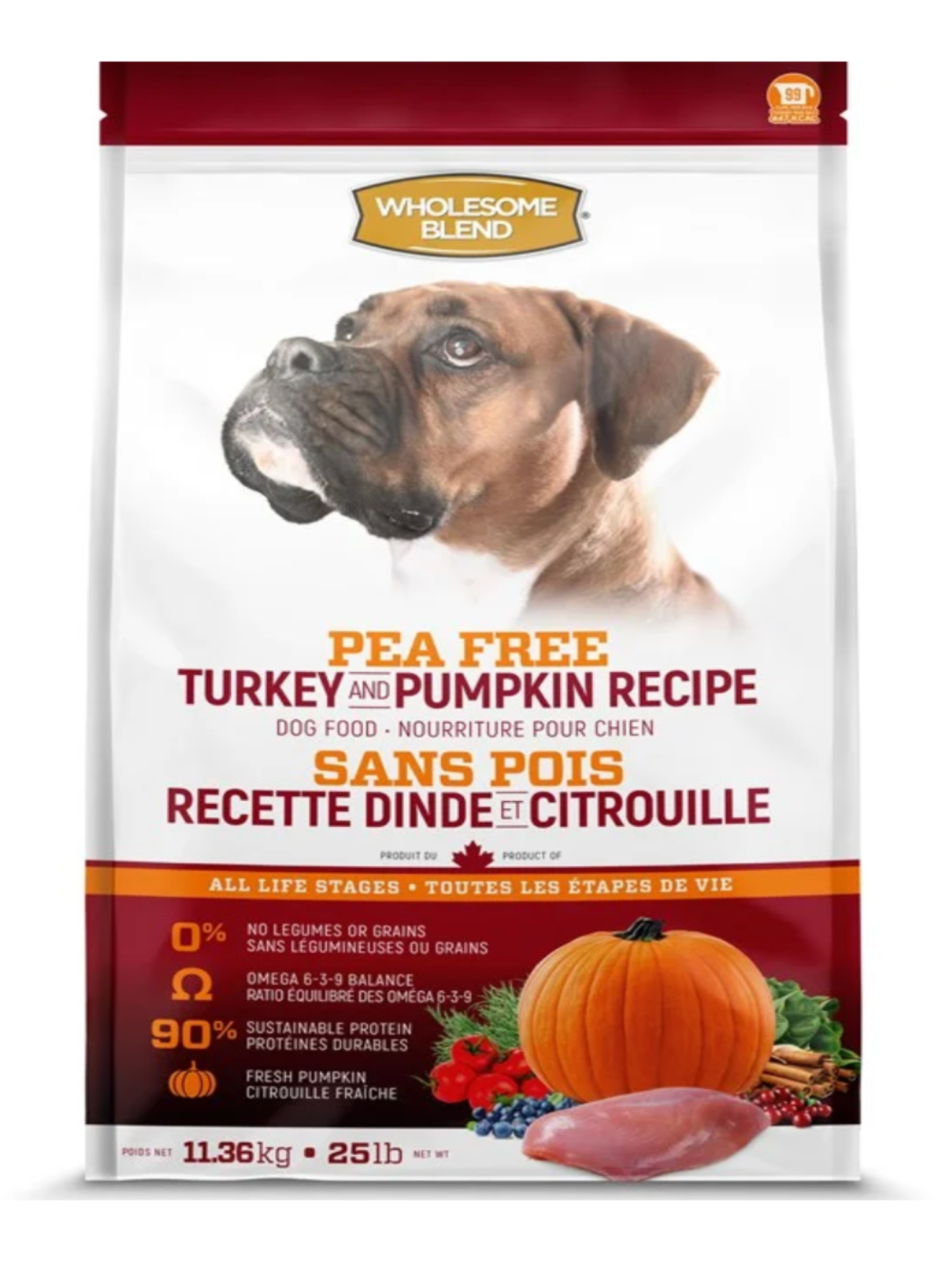 Confectionnée avec de la dinde canadienne copieuse et de la racine de manioc nutritive, cette recette complète et équilibrée est idéale pour les chiens ayant des sensibilités à certains ingrédients. Boutique Bêtes Gourmandes à Québec.
