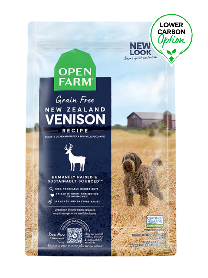 Openfarm - Recette venaison sans grains pour chien. Bêtes Gourmandes, spécialiste en nourriture et produits pour chien et chat en ligne et en magasin à Québec.
