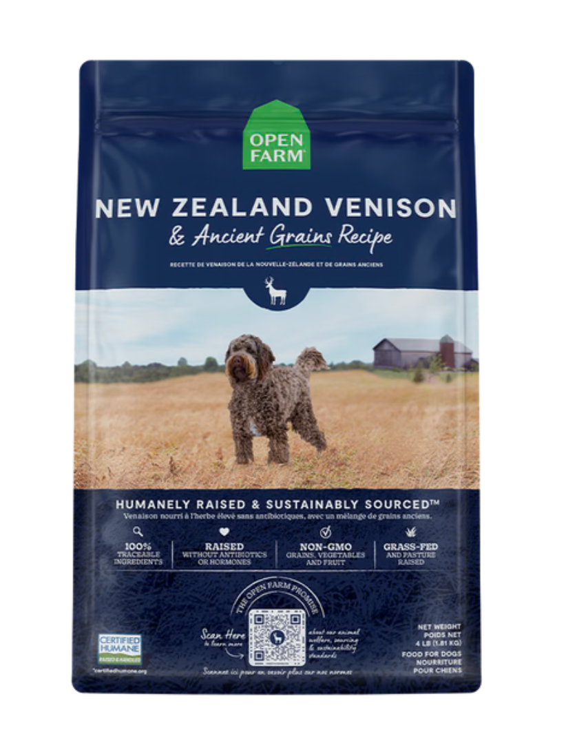 OPENFARM - Recette venaison grains anciens. Bêtes Gourmandes, boutique spécialisée en alimentation, éducation et sports attelés à Québec.