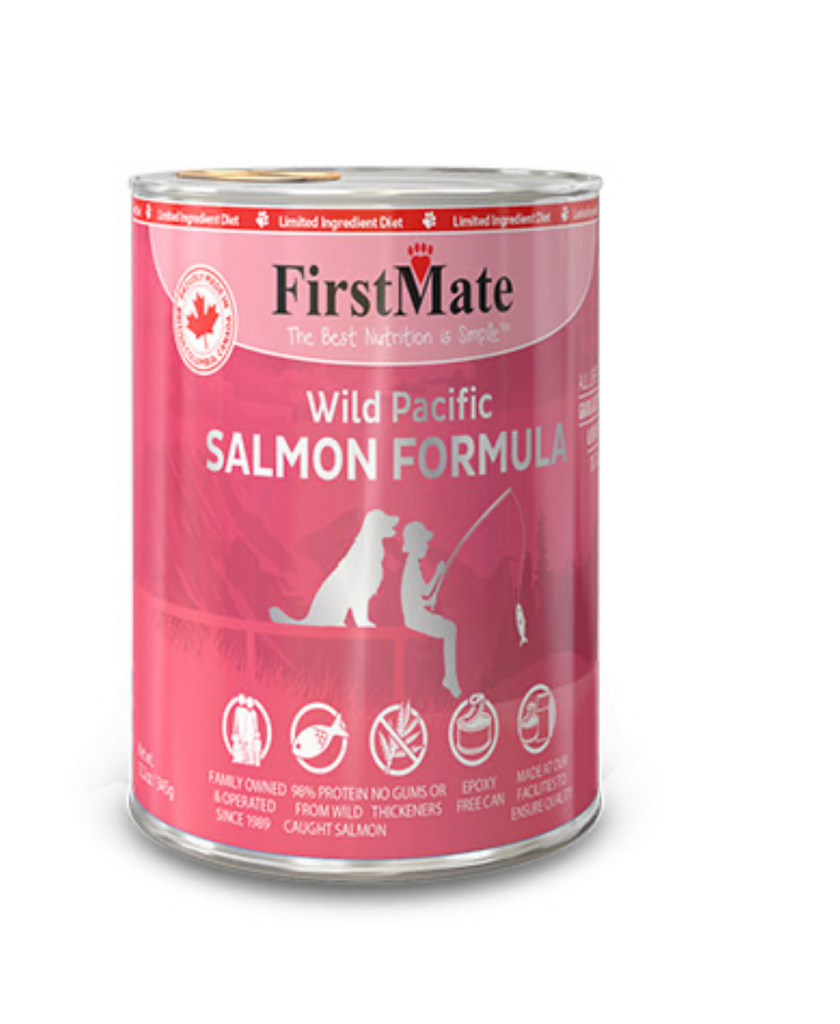 FIRSTMATE - Conserve au saumon. Bêtes Gourmandes, boutique spécialisée en alimentation, éducation et sports canins à Québec.