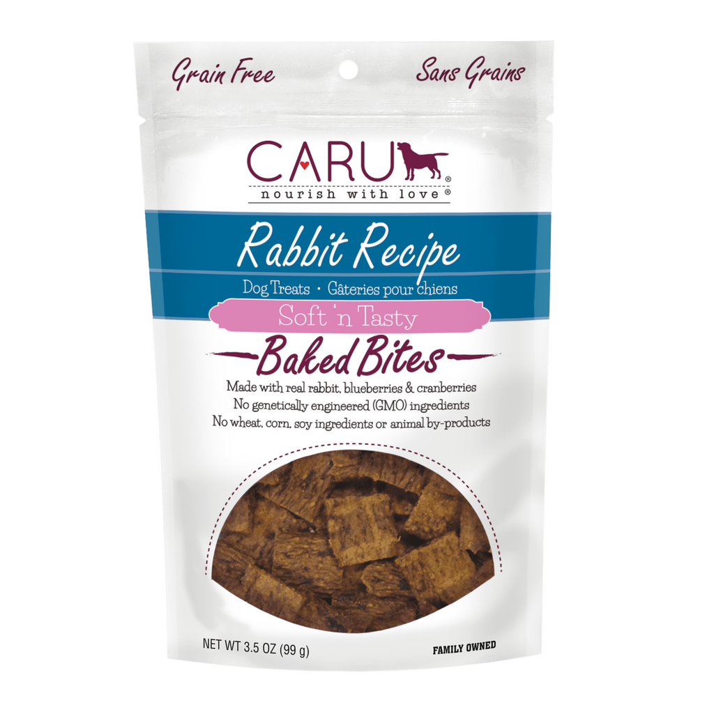 CARU - Gâterie soft & tasty lapin 3.75oz. Bêtes Gourmandes, boutique spécialisée alimentation, éducation et sports pour chiens à Québec.
