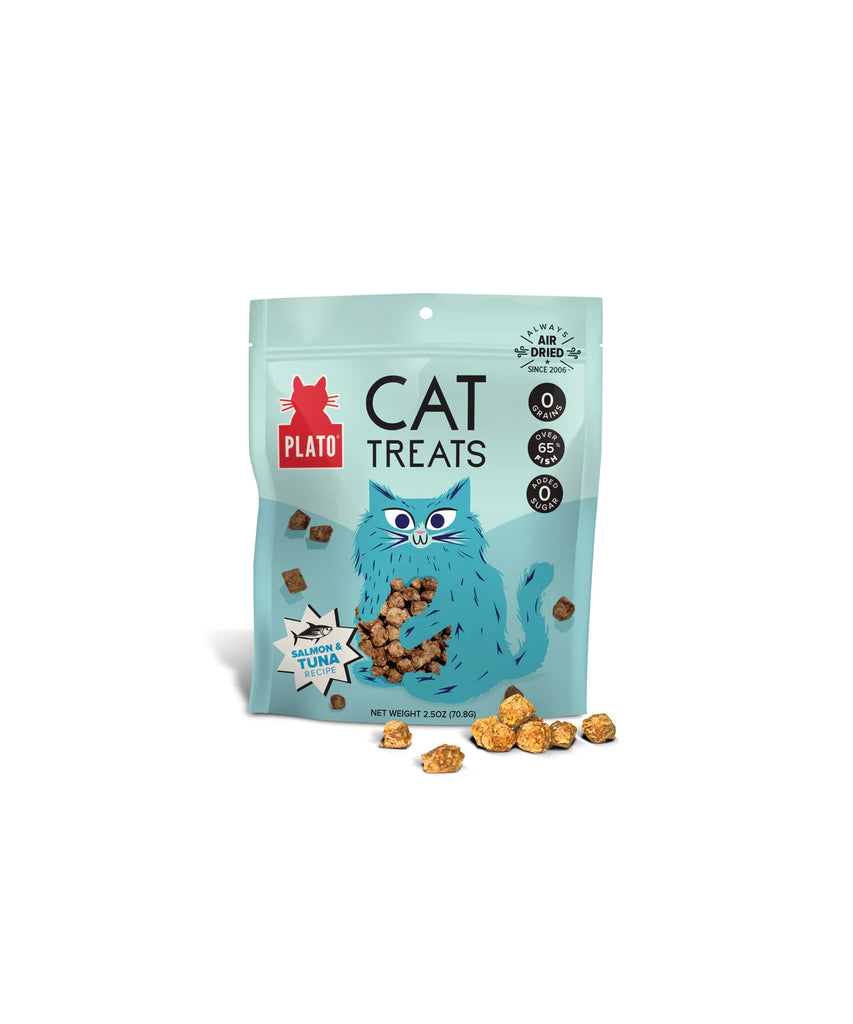 PLATO - Gâterie thon & saumon pour chat 2.5oz. Bêtes Gourmandes, boutique spécialisée alimentation, éducation et sports pour chiens à Québec.