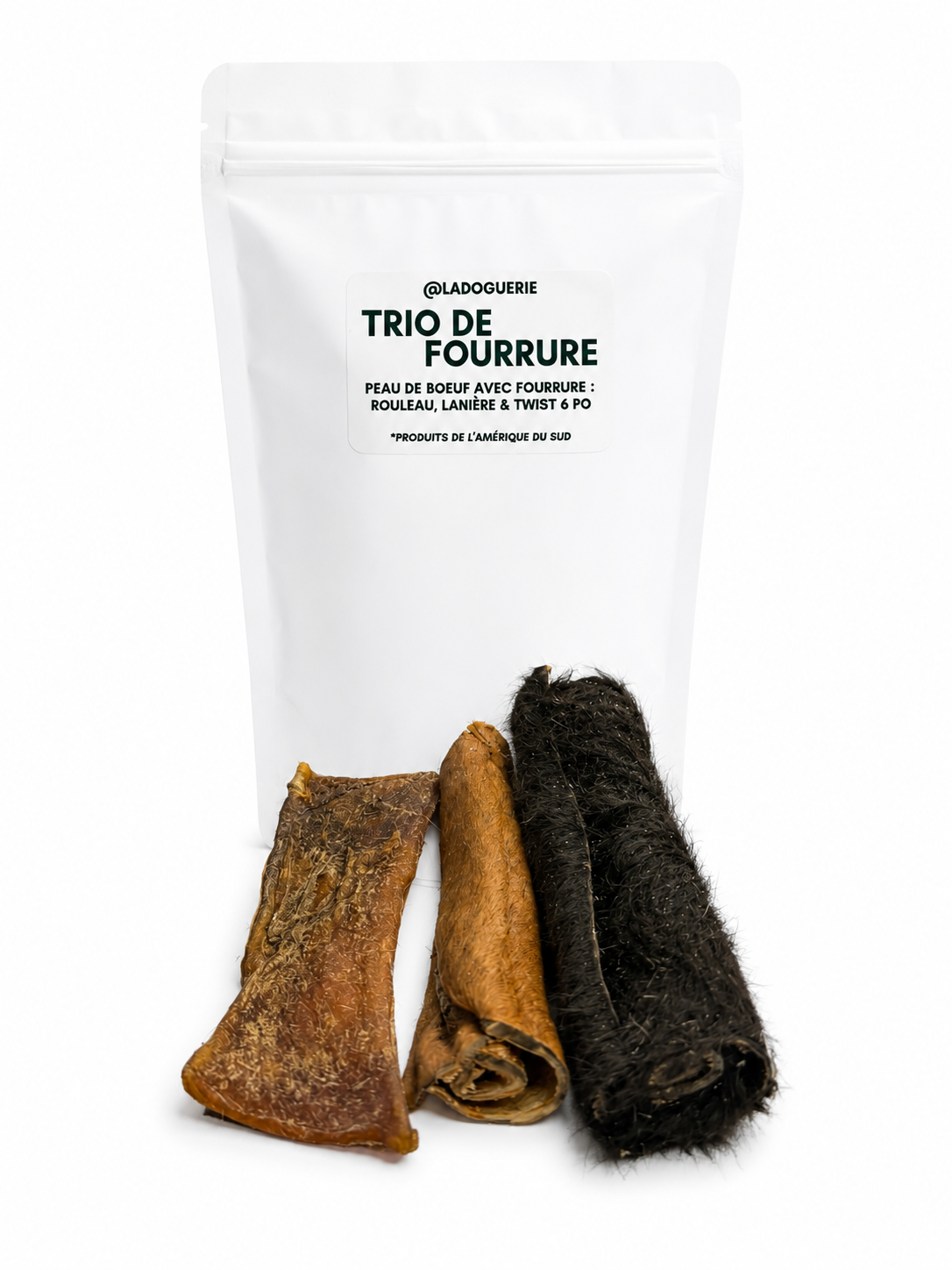 LA DOGUERIE - Trio de mastication avec fourrure (boeuf)