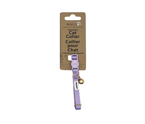 DEXYPAWS - Collier en polyester pour chat lilas