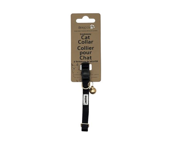 DEXYPAWS - Collier en polyester pour chat noir