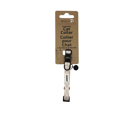 DEXYPAWS - Collier en polyester pour chat motif à carreaux