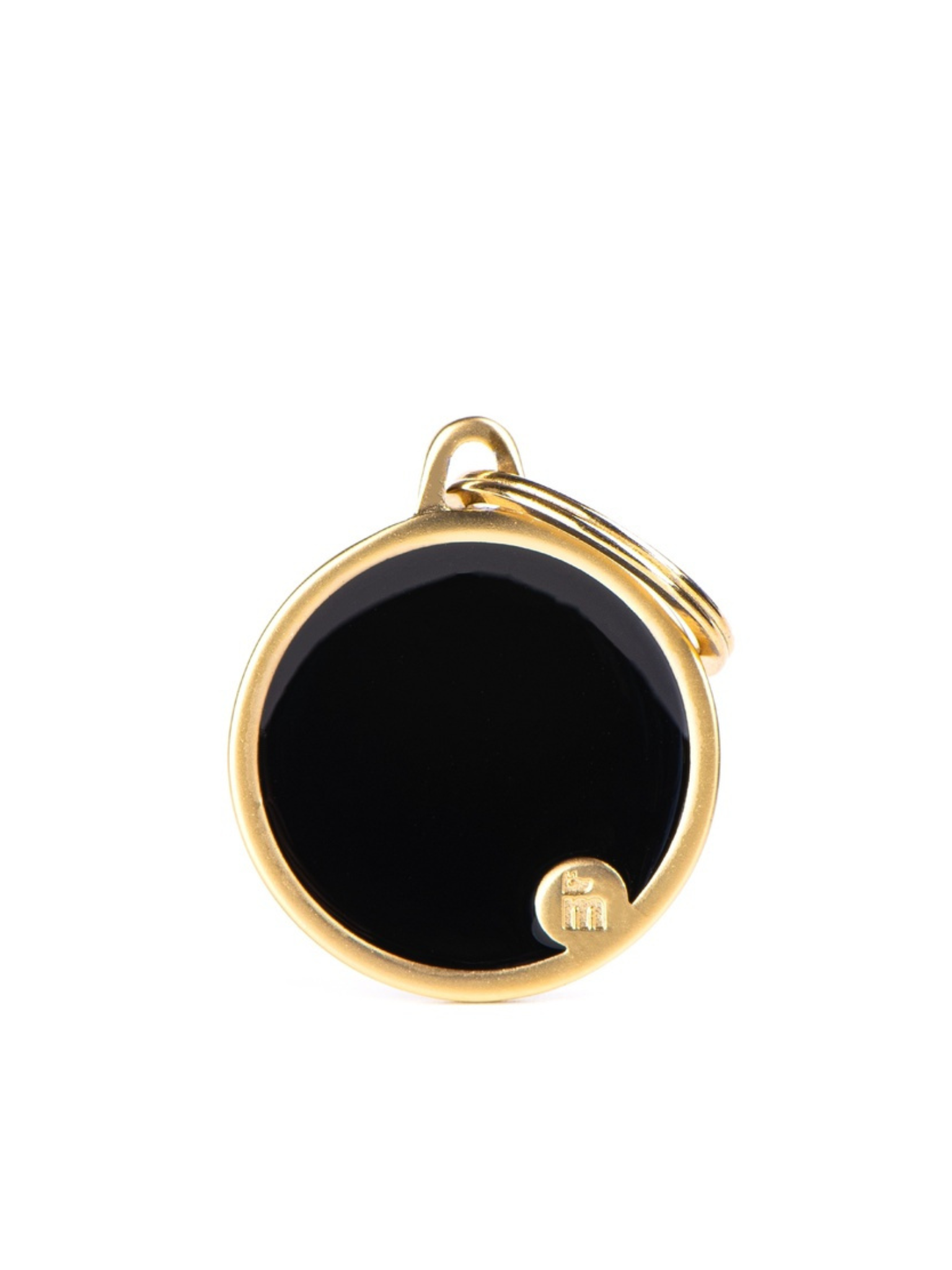 MYFAMILY - Médaille cercle noir et or petit