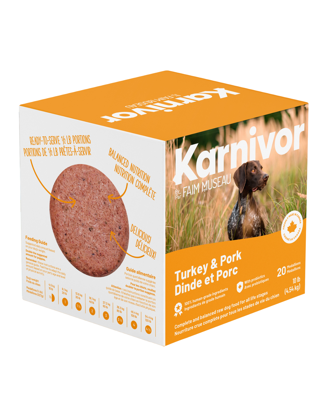 KARNIVOR - Recette dinde & porc 10lbs. Bêtes Gourmandes, boutique spécialisée alimentation, éducation et sports pour chiens à Québec.