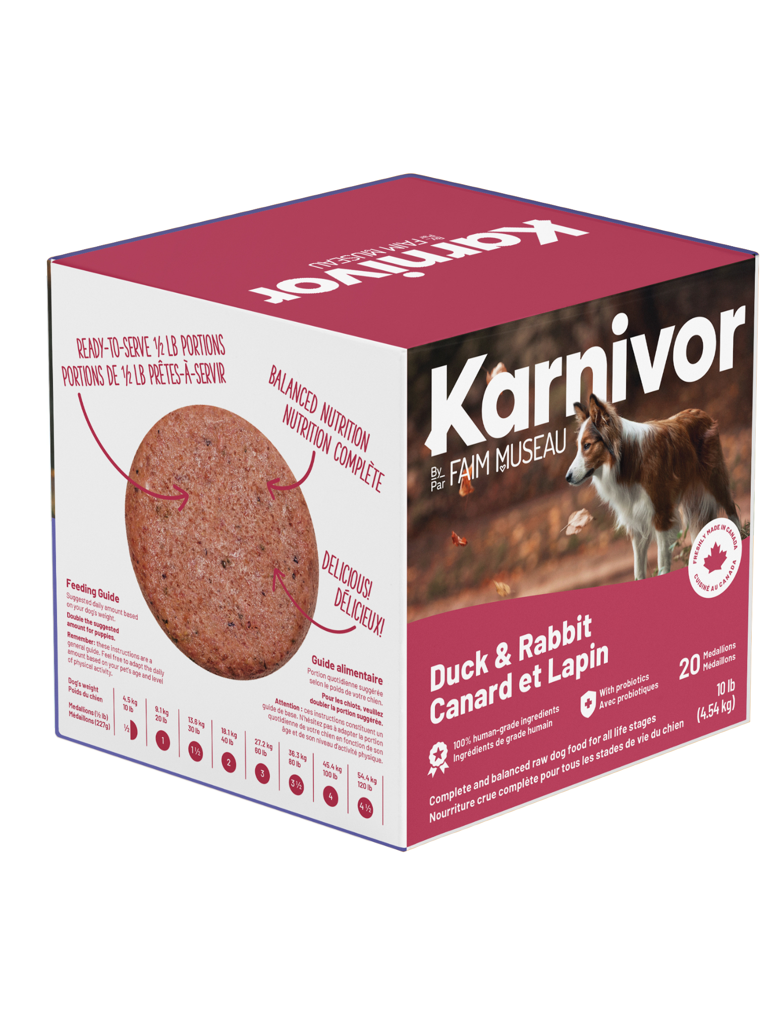 KARNIVOR - Recette canard & lapin 10lbs. Bêtes Gourmandes, boutique spécialisée alimentation, éducation et sports pour chiens à Québec.