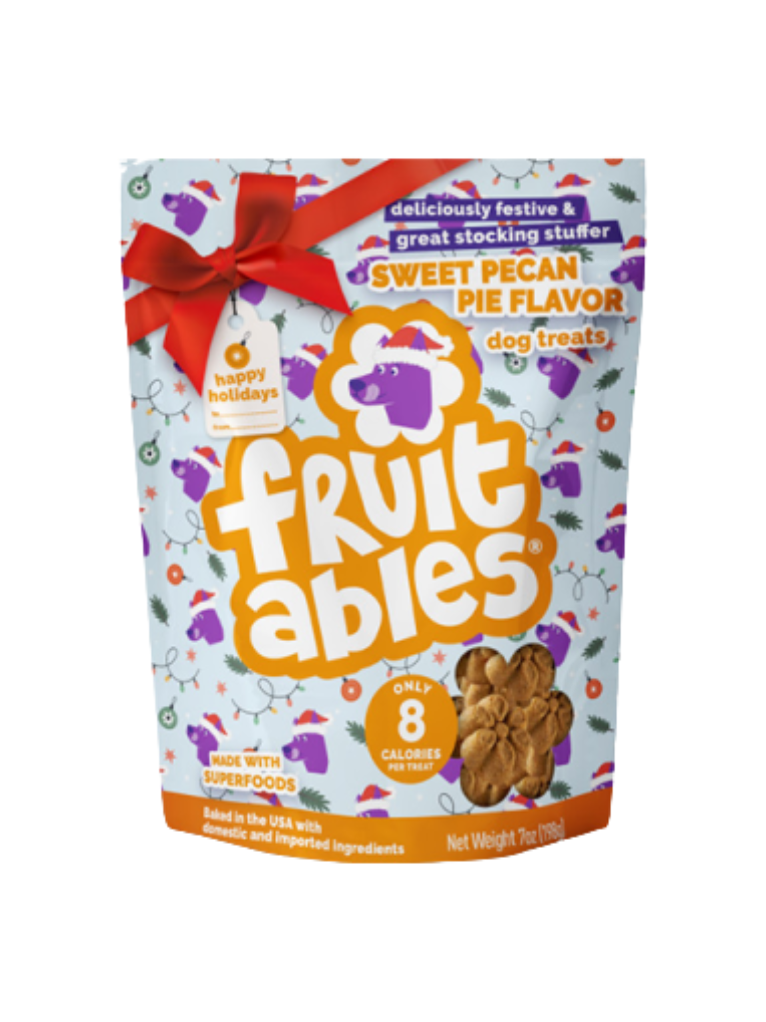 FRUITABLE - Gâterie de Noël tarte au pacane 7oz. Bêtes Gourmandes, boutique spécialisée alimentation, éducation et sports pour chiens à Québec.