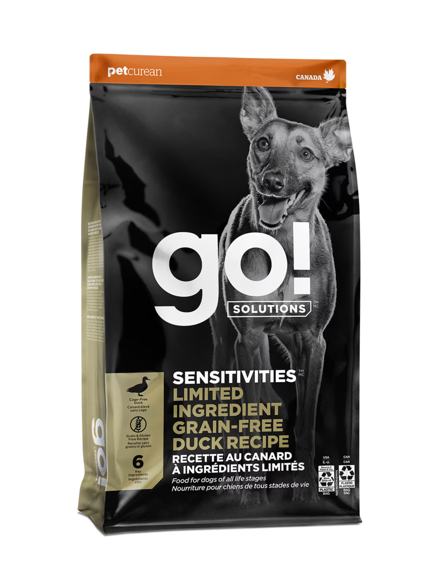 GO! SENSITIVITIES - Recette canard sans grains. Bêtes Gourmandes, spécialiste en nourriture et produits pour chien et chat en ligne et en magasin à Québec.